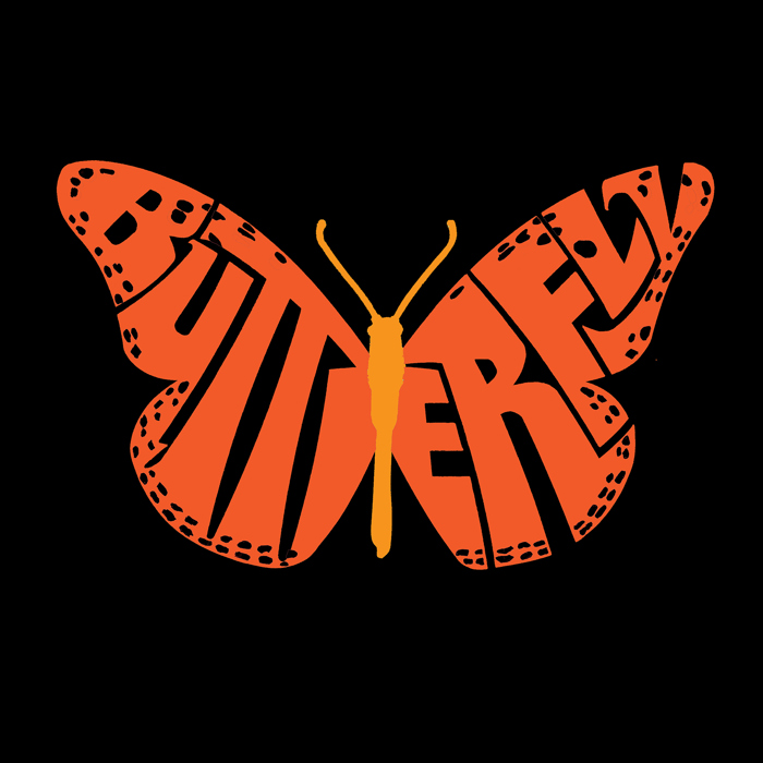 Butterfly - Men's Word Art Hooded Sweatshirt