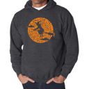 Gray Medium Men's Word Art Hooded Sweatshirt - Spooky Witch
