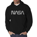  Worm Nasa - Men's Word Art Hooded Sweatshirt