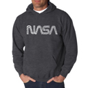  Worm Nasa - Men's Word Art Hooded Sweatshirt