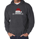 Gray Large Christmas Peeking Dog - Men's Word Art Hooded Sweatshirt