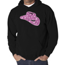 Black XXXXL Cowgirl Hat - Men's Word Art Hooded Sweatshirt