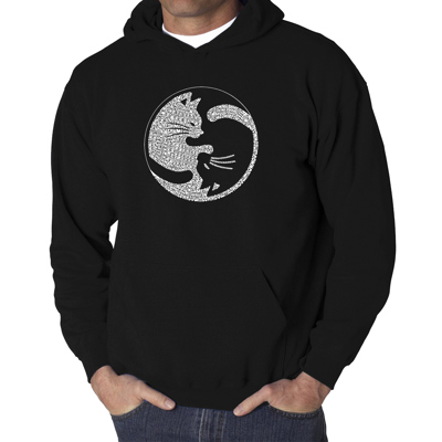 Yin Yang Cat - Men's Word Art Hooded Sweatshirt
