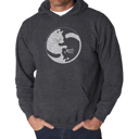  Yin Yang Cat - Men's Word Art Hooded Sweatshirt
