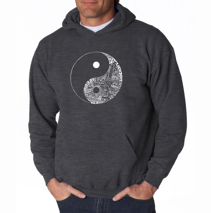 Yin Yang - Mens Word Art Hooded Sweatshirt
