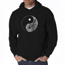 Black Medium Yin Yang - Mens Word Art Hooded Sweatshirt