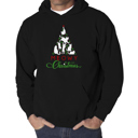 Black Large Meowy Christmas Tree - Men's Word Art Hooded Sweatshirt