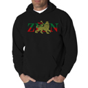 Black Medium Zion - One Love - Men's Word Art Hooded Sweatshirt