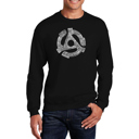 Black XXXL Record Adapter - Men's Word Art Crewneck Sweatshirt