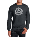 Gray Small Record Adapter - Men's Word Art Crewneck Sweatshirt