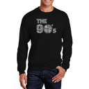Black Large 90S - Men's Word Art Crewneck Sweatshirt