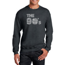 Gray XXXXL 90S - Men's Word Art Crewneck Sweatshirt