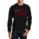 Black Small Usa Flag - Mens Word Art Crewneck Sweatshirt