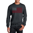 Gray Small Usa Flag - Mens Word Art Crewneck Sweatshirt