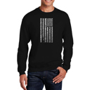 Black Large National Anthem Flag - Men's Word Art Crewneck Sweatshirt