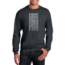 Gray XXXXL National Anthem Flag - Men's Word Art Crewneck Sweatshirt