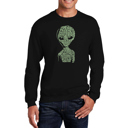 Black Large Alien - Men's Word Art Crewneck Sweatshirt