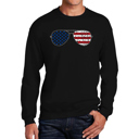 Black XXL Americana Sunglasses - Men's Word Art Crewneck Sweatshirt