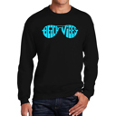 Black Small Beach Vibes - Men's Word Art Crewneck Sweatshirt