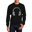  Music Note Headphones - Mens Word Art Crewneck Sweatshirt