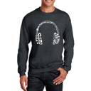 Gray Medium Music Note Headphones - Mens Word Art Crewneck Sweatshirt