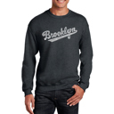 Gray Large Brooklyn Neighborhoods - Mens Word Art Crewneck Sweatshirt