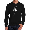 Black Medium Lightning Bolt - Men's Word Art Crewneck Sweatshirt