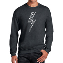 Gray Medium Lightning Bolt - Men's Word Art Crewneck Sweatshirt