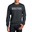 Gray Large Boston - Men's Word Art Crewneck Sweatshirt