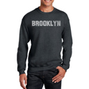 Gray XXXXL Brooklyn Neighborhoods - Mens Word Art Crewneck Sweatshirt