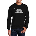 Black Large California Bear - Mens Word Art Crewneck Sweatshirt
