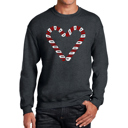 Gray Small Candy Canes - Men's Word Art Crewneck Sweatshirt