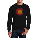 Black XXL Colorado - Mens Word Art Crewneck Sweatshirt