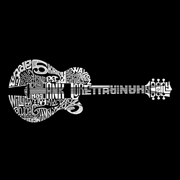 Country Guitar - Mens Word Art Crewneck Sweatshirt