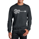 Gray Medium Country Guitar - Mens Word Art Crewneck Sweatshirt