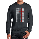 Gray XXXL Cross Flag - Men's Word Art Crewneck Sweatshirt