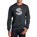Gray XXXXL Dollar Sign - Men's Word Art Crewneck Sweatshirt