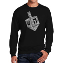 Black XXL Hanukkah Dreidel - Men's Word Art Crewneck Sweatshirt