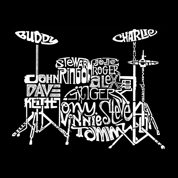 Drums - Mens Word Art Crewneck Sweatshirt