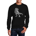 Black Medium Dino Pics - Mens Word Art Crewneck Sweatshirt
