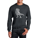 Gray Small Dino Pics - Mens Word Art Crewneck Sweatshirt