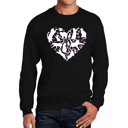 Black XXL Cat Heart - Men's Word Art Crewneck Sweatshirt