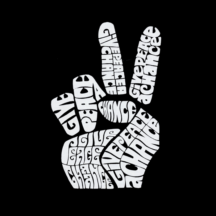 Peace Fingers - Men's Word Art Crewneck Sweatshirt