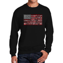 Black XXXL Fireworks American Flag - Mens Word Art Crewneck Sweatshirt