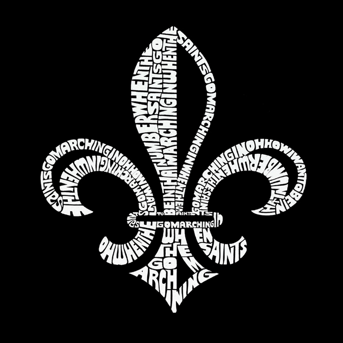 Fleur De Lis - Men's Word Art Crewneck Sweatshirt