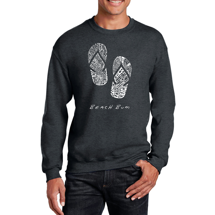 Beach Bum - Men's Word Art Crewneck Sweatshirt