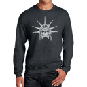 Gray XXL Freedom Skull - Mens Word Art Crewneck Sweatshirt