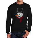 Black XXXL Snowman Face - Men's Word Art Crewneck Sweatshirt