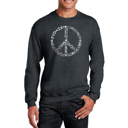 Gray Small Different Faiths Peace Sign - Mens Word Art Crewneck Sweatshirt