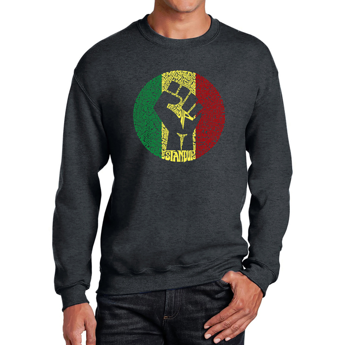 Get Up Stand Up - Mens Word Art Crewneck Sweatshirt
